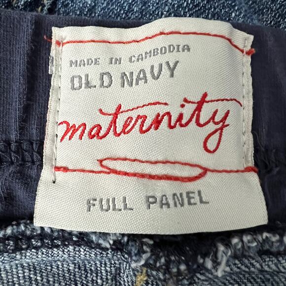 Old Navy (XL) Maternity Long Stretch Full Panel Blue Bootcut Jeans Dark Wash - Picture 8 of 10